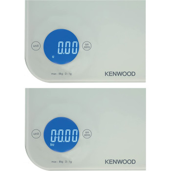 Kenwood Digital Kitchen Scale 5G-8Kg Capacity Weight Scale Weighing Scale With 6 Weighing Units, 4mm Tempered Glass, Touch Control, 3 Aaa Batteries, Tare/Zero Function, Auto Shut-Off Wep50.000Wh White