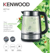 Kenwood Electric Glass Kettle,1.7L Capacity, 2200W , Zjg08.000Cl
