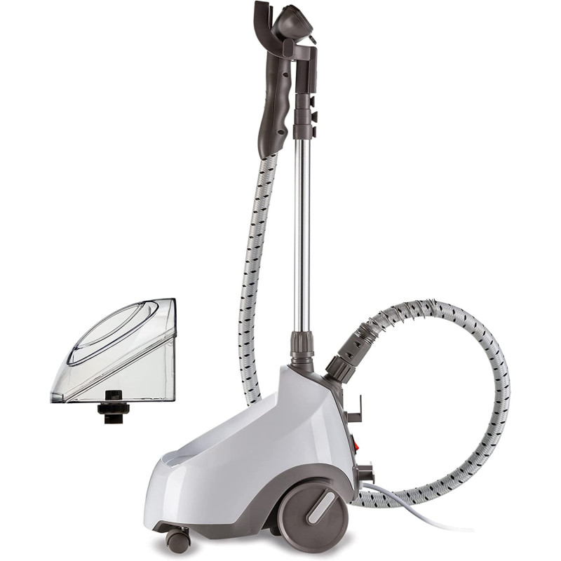 Kenwood Garment Steamer 1500W with 2L Water Tank Capacity, Rotary Wheels, Folding Rack, Trouser Press, Glove GSP65.000WH White