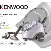 Kenwood Garment Steamer 1500W with 2L Water Tank Capacity, Rotary Wheels, Folding Rack, Trouser Press, Glove GSP65.000WH White
