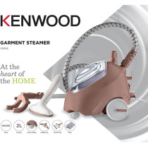 Kenwood Garment Steamer 1500W With 2L Water Tank Capacity, Rotary Wheels, Folding Rack, TroUSer Press, Glove Gsp65.500Pk Pink