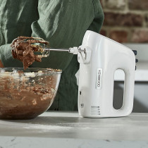 Kenwood Hand Mixer (Electric Whisk) 450W With 5 Speeds + Turbo Button, Twin Stainless Steel Kneader And Beater For Mixing, Whipping, Whisking, Kneading Hmp30.A0Wh White