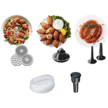 Kenwood Meat Grinder 1600W Powerful Metal Body Meat Mincer With 3 Stainless Steel Screens For Fine, Medium & Coarse Results MG510 Silver