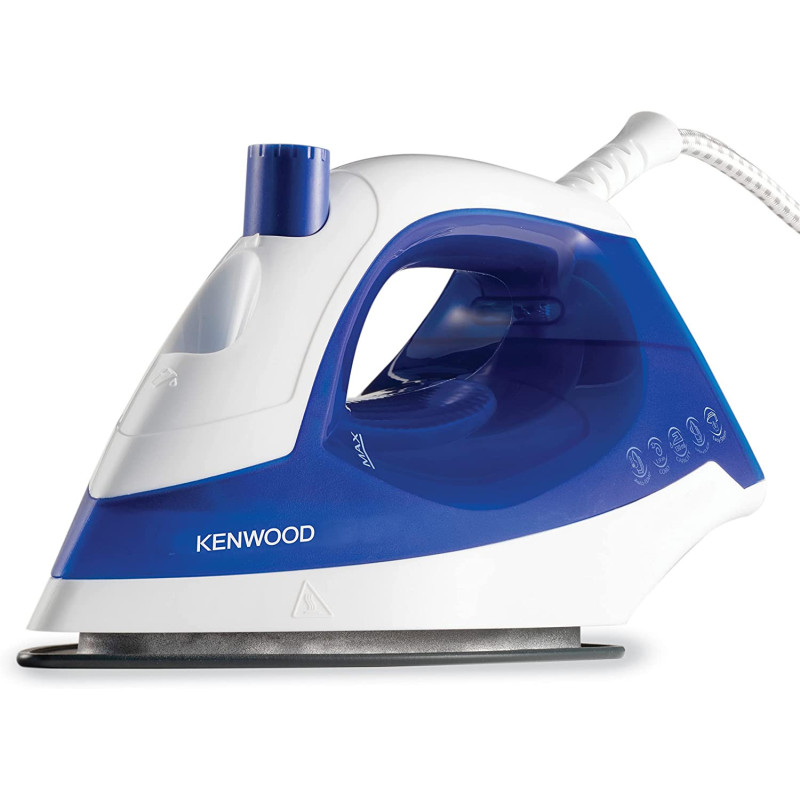 Kenwood Steam Iron 1100W With Non Stick Soleplate, Continuous Steam, Steam Burst, Spray Function Stp01.000Wb White/Blue