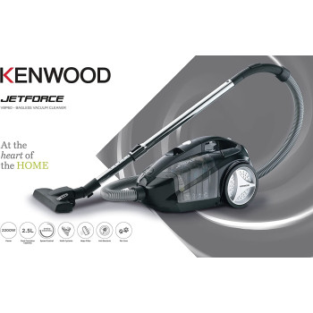 Kenwood Vacuum Cleaner 2200W Multi Cyclonic Bagless Canister 2.5L With 5M Cable, VBP60.000Bk Black