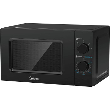 Midea 20 Liters Solo Microwave Oven with 5 Power Levels, 700W, Child-Safety-Lock, Defrost Function, 35 Minutes Timer, Fast Reheat, Push Button Door Opening, Good for Home & Office, Black, MMC21BK