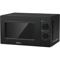 Midea 20 Liters Solo Microwave Oven with 5 Power Levels, 700W, Child-Safety-Lock, Defrost Function, 35 Minutes Timer, Fast Reheat, Push Button Door Opening, Good for Home & Office, Black, MMC21BK