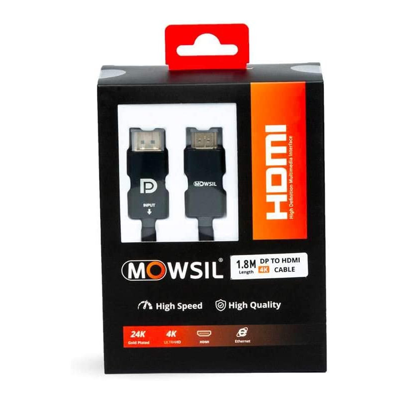 MOWSIL DP to HDMI 4K Cable 1.8 Mtr