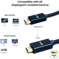 MOWSIL DP to HDMI 4K Cable 1.8 Mtr