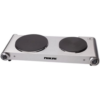 Nikai 2500W Double Electric Hot Plate - Silver Nktoe5N2"Min 1 year manufacturer warranty"