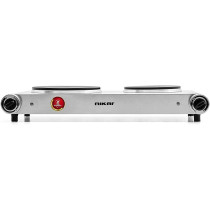 Nikai 2500W Double Electric Hot Plate - Silver Nktoe5N2"Min 1 year manufacturer warranty"