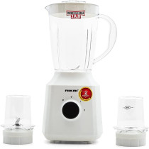 Nikai 300W Blender With 3 Jars - 1.5 Ltr Liquid Jar, 1 Coffee Grinder And 1 Meat Mincer, Stainless Steel Blades And 2 Speed Settings, 2 Years Warranty, Nb1900Na1, White