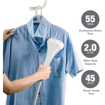 Nikai Garment Steamer 2000W With Iron Board, 2 L, 2 Years Warranty, NGS892AB - Silver & Grey