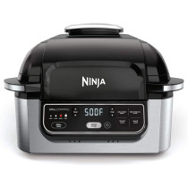 Ninja Foodi Ag 301 5 In 1 Indoor Electric Countertop Grill With 4 Quart Air Fryer, Roast, Bake, Dehydrate, And Cyclonic Grilling Technology, 1760 Watts, Silver, Nutri Ninja