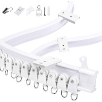 INAVIS Ceiling Curtain Track-Flexible Curtain Track Ceiling Track Ceiling Mount For Curtain Rail With Track Curtain System Rv Curtain Track Room Divider Curtain Rods, 16.4 Ft (5 Meters)