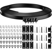 Jetec 3 Meters Bendable Ceiling Curved Curtain Track Flexible Ceiling Curtain Track Mounted Windows Curved Track For Curtain Rail Track Curtain System Bed Curtains Room Divider, Ceiling Track (Black)