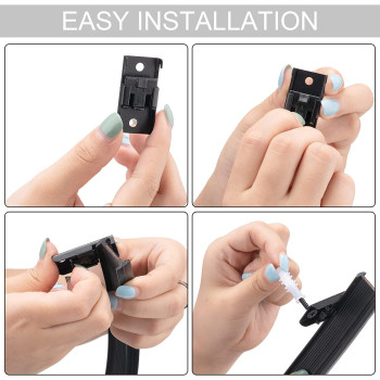 Jetec 3 Meters Bendable Ceiling Curved Curtain Track Flexible Ceiling Curtain Track Mounted Windows Curved Track For Curtain Rail Track Curtain System Bed Curtains Room Divider, Ceiling Track (Black)