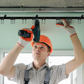 Jetec 3 Meters Bendable Ceiling Curved Curtain Track Flexible Ceiling Curtain Track Mounted Windows Curved Track For Curtain Rail Track Curtain System Bed Curtains Room Divider, Ceiling Track (Black)