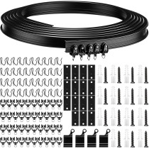 Jetec Bendable Ceiling Curved Curtain Track Flexible Ceiling Curtain Mount Soft Windows Curved Track For Curtain Rail With Track Curtain System Bed Curtains, Ceiling Track Black