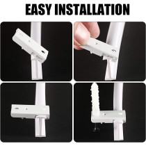 Jetec Bendable Ceiling Curved Curtain Track Flexible Ceiling Curtain Mount Soft Windows Curved Track For Curtain Rail With Track Curtain System Bed Curtains, Ceiling Track White