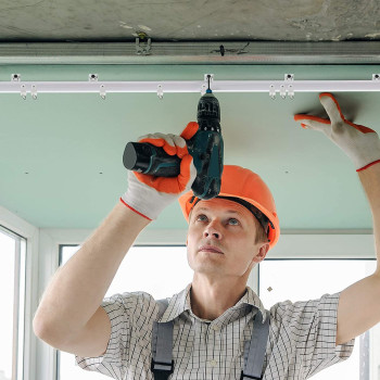 Jetec Bendable Ceiling Curved Curtain Track Flexible Ceiling Curtain Mount Soft Windows Curved Track For Curtain Rail With Track Curtain System Bed Curtains, Ceiling Track White