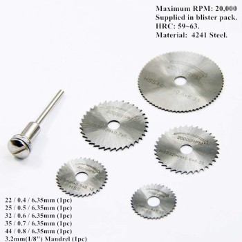 Jimmycloud Hss Cutting Disc Rotary Tool Accessories Wood Plastic Aluminum Mini Circular Saw Blade Compatible For Dremel -Set Of 6 Pieces