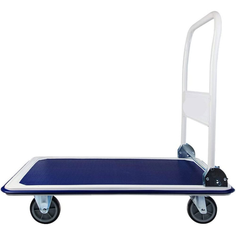 JJSFJH Tools Folding Rolling Flatbed Cart Hand Platform Truck Push Loading Trolley 60 * 90Cm Load Bearing About 300Kg