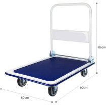 JJSFJH Tools Folding Rolling Flatbed Cart Hand Platform Truck Push Loading Trolley 60 * 90Cm Load Bearing About 300Kg