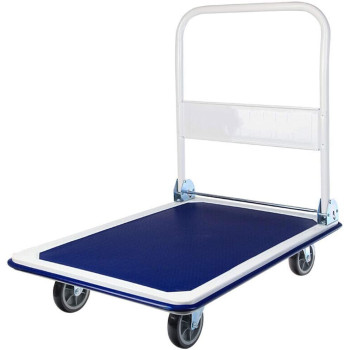 JJSFJH Tools Folding Rolling Flatbed Cart Hand Platform Truck Push Loading Trolley 60 * 90Cm Load Bearing About 300Kg