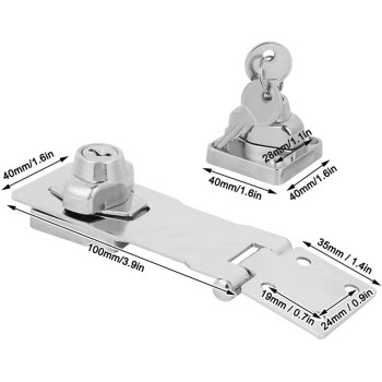 Junluck Keyed Hasp Lock, Hasp Lock, Safety Hasp, Stable For Home Household Family Furniture