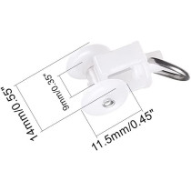 Juvielich 50Pcs Curtain Glider Hooks 0.45" Dia Curtain Track Rollers Twin Wheeled Carriers Drapery Mute Wheel Rollers Hook Ball Pulley Rail Sliding Glider Plastic