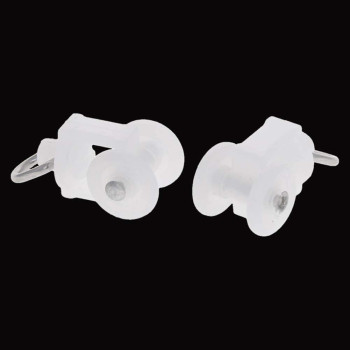 Juvielich 80Pcs Curtain Glider Hooks 0.45" Dia Curtain Track Rollers Twin Wheeled Carriers Drapery Mute Wheel Rollers Hook Ball Pulley Rail Sliding Glider Plastic White