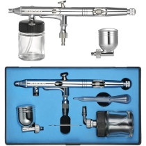 KKmoon-1 Multi-Purpose Side Feed Dual-Action Airbrush Set Adjustable Air Control 0.25Mm 7Cc & 22Cc Trigger Spray Gun For Nail Body Paint