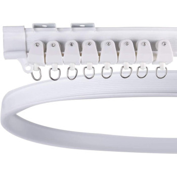 KuanDar clo Flexible Ceiling Curtain Track,Soft Curved Track Rail Slide,Bendable Straight Curtain Track,Ceilling Installation For L Shape U Shape Bay Windows