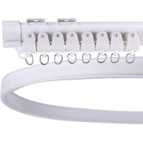 KuanDar clo Flexible Ceiling Curtain Track,Soft Curved Track Rail Slide,Bendable Straight Curtain Track,Ceilling Installation For L Shape U Shape Bay Windows