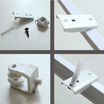 KuanDar clo Flexible Ceiling Curtain Track,Soft Curved Track Rail Slide,Bendable Straight Curtain Track,Ceilling Installation For L Shape U Shape Bay Windows