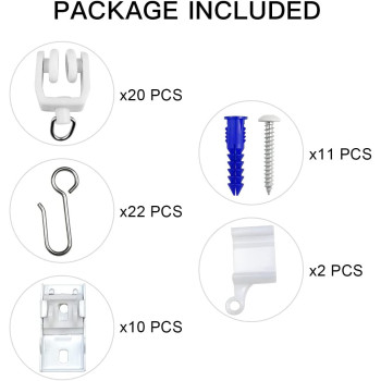 KXLIFE Accessories Kit For Flexible Ceiling Curtain Track, Bendable Curtain Track Hardware Set (Accessories Set)