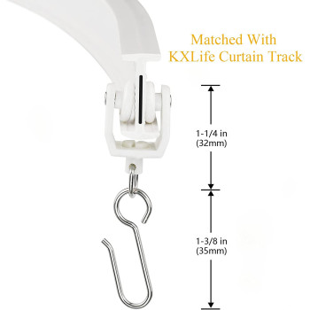 KXLIFE Carrier Rollers For Flexible Ceiling Curtain Track, Bendable Curtain Track Pulley, Curtain Track Carrier Hooks(Set Of 24)