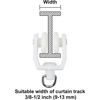 KXLIFE Carrier Rollers For Flexible Ceiling Curtain Track, Bendable Curtain Track Pulley, Curtain Track Carrier Hooks(Set Of 24)