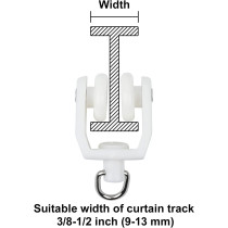 KXLIFE Carrier Rollers For Flexible Ceiling Curtain Track, Bendable Curtain Track Pulley, Curtain Track Carrier Hooks(Set Of 24)