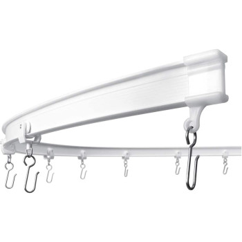 KXLIFE Flexible Bendable Ceiling Curtain Rails (16 Ft), Curved Ceiling Track For Room Divider Ceiling Rail Systems, Room Divider Curtain Track