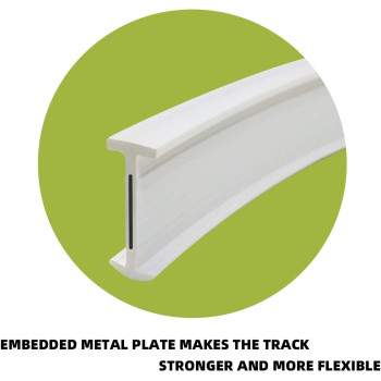 KXLIFE Flexible Bendable Ceiling Curtain Rails (16 Ft), Curved Ceiling Track For Room Divider Ceiling Rail Systems, Room Divider Curtain Track