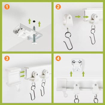 KXLIFE Flexible Bendable Ceiling Curtain Rails (16 Ft), Curved Ceiling Track For Room Divider Ceiling Rail Systems, Room Divider Curtain Track