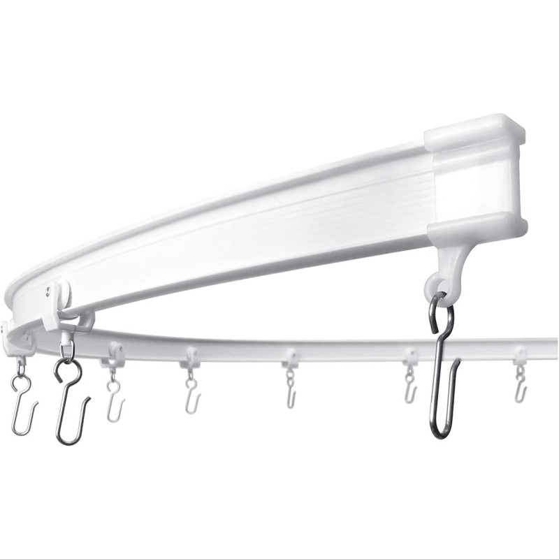 KXLIFE Flexible Bendable Curved Ceiling Curtain Track, Rv Curtain Track, Curtain Track Ceiling Mount, Curtain Rail (8 Ft)