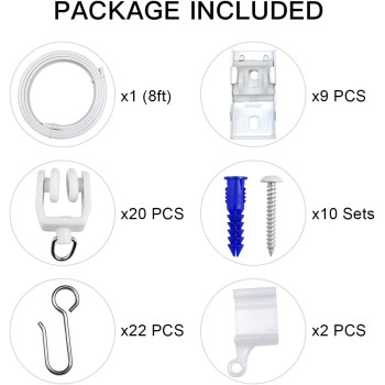 KXLIFE Flexible Bendable Curved Ceiling Curtain Track, Rv Curtain Track, Curtain Track Ceiling Mount, Curtain Rail (8 Ft)