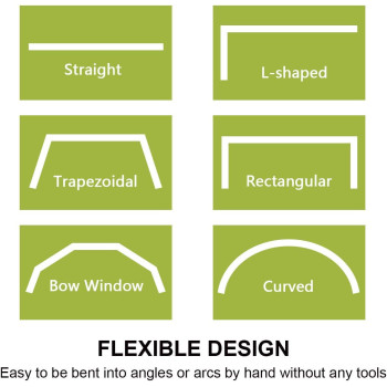 KXLIFE Flexible Bendable Curved Ceiling Curtain Track, Rv Curtain Track, Curtain Track Ceiling Mount, Curtain Rail (8 Ft)