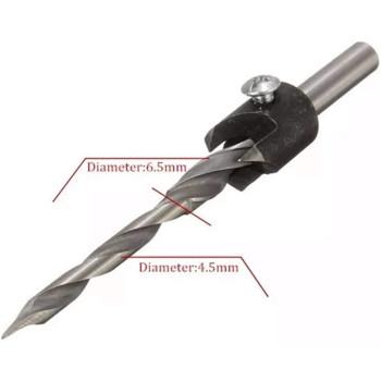 LFDHSF Screwdriver Set, Drill 4.5Mm/6.5Mm Counterlwlei Sunk Drill Bit Woodworking Tool Drill Accessories