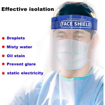 LFWATCH 5 Pcs Disposable Faceshield Transparent Dental Full Face Shield Head Mounted Splash Full Protector Forpollen,Smoke Dust,Droplet