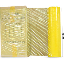 LKZL Shrink Wrap, Heavy Duty Plastic Packaging Cling Film, Moving House Furniture Stretch Rolls, Electronic Factory Material Pallet Packaging Film, 330M X50Cm 20Um (Color : Yellow)