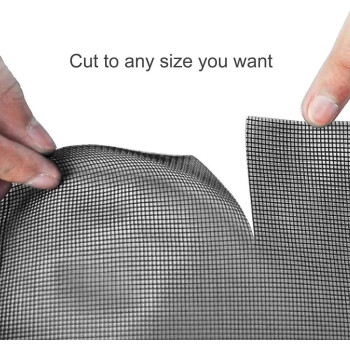 Loboo Idea Window Screen Mesh, Replaceable Fiberglass Curtain Mesh For Fiberglass Doors, Window Screen And Courtyard Wall (100X100Cm (39.37X39.37 Inches),Black)